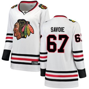 Women's Chicago Blackhawks Samuel Savoie Fanatics Branded Breakaway Away Jersey - White
