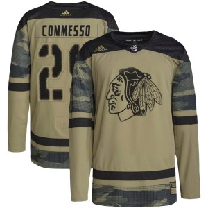 Youth Chicago Blackhawks Drew Commesso Adidas Authentic Military Appreciation Practice Jersey - Camo