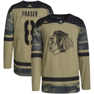 Youth Chicago Blackhawks Curt Fraser Adidas Authentic Military Appreciation Practice Jersey - Camo