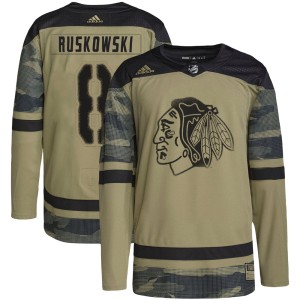 Youth Chicago Blackhawks Terry Ruskowski Adidas Authentic Military Appreciation Practice Jersey - Camo