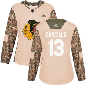 Women's Chicago Blackhawks Daniel Carcillo Adidas Authentic Veterans Day Practice Jersey - Camo
