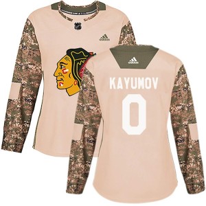Women's Chicago Blackhawks Artur Kayumov Authentic adidas Veterans Day Practice Jersey - Camo