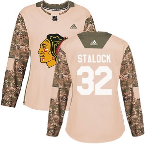 Women's Chicago Blackhawks Alex Stalock Authentic adidas Veterans Day Practice Jersey - Camo