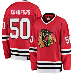 Youth Chicago Blackhawks Corey Crawford Fanatics Branded Premier Breakaway Heritage Jersey - Red