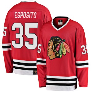 Youth Chicago Blackhawks Tony Esposito Fanatics Branded Premier Breakaway Heritage Jersey - Red
