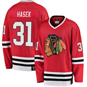 Youth Chicago Blackhawks Dominik Hasek Fanatics Branded Premier Breakaway Heritage Jersey - Red