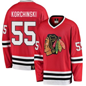 Youth Chicago Blackhawks Kevin Korchinski Fanatics Branded Premier Breakaway Heritage Jersey - Red