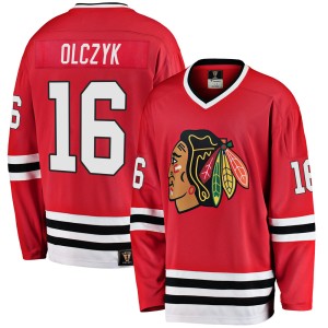 Youth Chicago Blackhawks Ed Olczyk Fanatics Branded Premier Breakaway Heritage Jersey - Red