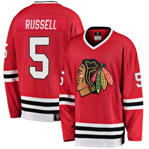 Youth Chicago Blackhawks Phil Russell Fanatics Branded Premier Breakaway Heritage Jersey - Red