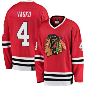 Youth Chicago Blackhawks Elmer Vasko Fanatics Branded Premier Breakaway Heritage Jersey - Red
