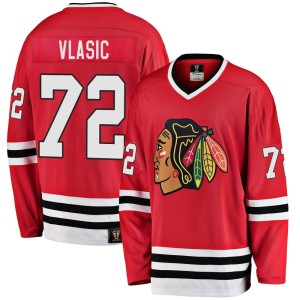 Youth Chicago Blackhawks Alex Vlasic Fanatics Branded Premier Breakaway Heritage Jersey - Red