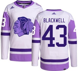 Men's Chicago Blackhawks Colin Blackwell Adidas Authentic Hockey Fights Cancer Jersey - Black