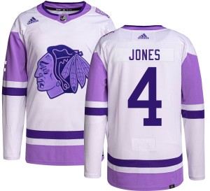 Men's Chicago Blackhawks Seth Jones Adidas Authentic Hockey Fights Cancer Jersey -