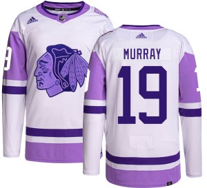 Men's Chicago Blackhawks Troy Murray Adidas Authentic Hockey Fights Cancer Jersey -