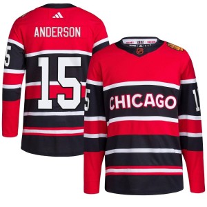 Youth Chicago Blackhawks Joey Anderson Adidas Authentic Reverse Retro 2.0 Jersey - Red