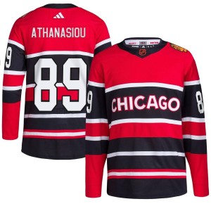 Youth Chicago Blackhawks Andreas Athanasiou Adidas Authentic Reverse Retro 2.0 Jersey - Red