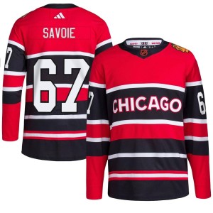 Youth Chicago Blackhawks Samuel Savoie Adidas Authentic Reverse Retro 2.0 Jersey - Red