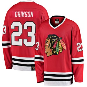 Men's Chicago Blackhawks Stu Grimson Fanatics Branded Premier Breakaway Heritage Jersey - Red