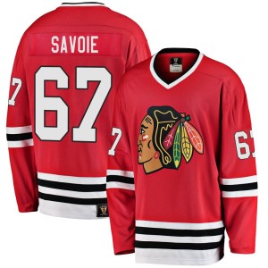 Men's Chicago Blackhawks Samuel Savoie Fanatics Branded Premier Breakaway Heritage Jersey - Red