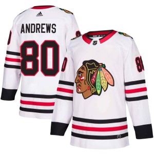 Men's Chicago Blackhawks Zach Andrews Adidas Authentic Away Jersey - White
