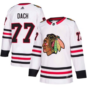 Men's Chicago Blackhawks Kirby Dach Adidas Authentic Away Jersey - White