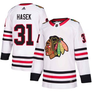Men's Chicago Blackhawks Dominik Hasek Adidas Authentic Away Jersey - White