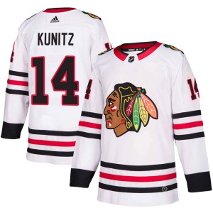 Men's Chicago Blackhawks Chris Kunitz Adidas Authentic Away Jersey - White