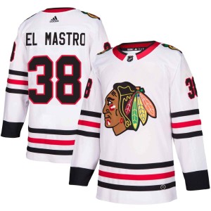 Men's Chicago Blackhawks Ethan Del Mastro Adidas Authentic Away Jersey - White