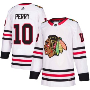 Men's Chicago Blackhawks Corey Perry Adidas Authentic Away Jersey - White