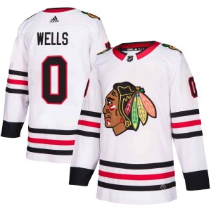 Men's Chicago Blackhawks Dylan Wells Adidas Authentic Away Jersey - White