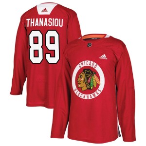 Youth Chicago Blackhawks Andreas Athanasiou Adidas Authentic Home Practice Jersey - Red