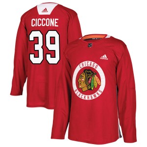 Youth Chicago Blackhawks Enrico Ciccone Adidas Authentic Home Practice Jersey - Red