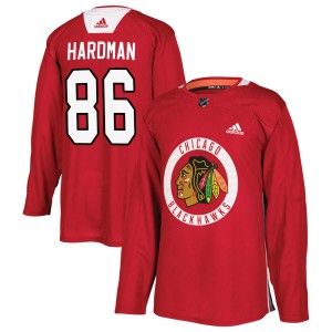 Youth Chicago Blackhawks Mike Hardman Adidas Authentic Home Practice Jersey - Red