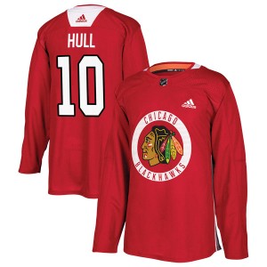 Youth Chicago Blackhawks Dennis Hull Adidas Authentic Home Practice Jersey - Red