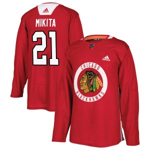Youth Chicago Blackhawks Stan Mikita Adidas Authentic Home Practice Jersey - Red