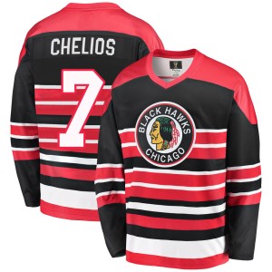 Men's Chicago Blackhawks Chris Chelios Fanatics Branded Premier Breakaway Heritage Jersey - Red/Black