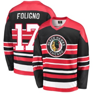 Men's Chicago Blackhawks Nick Foligno Fanatics Branded Premier Breakaway Heritage Jersey - Red/Black