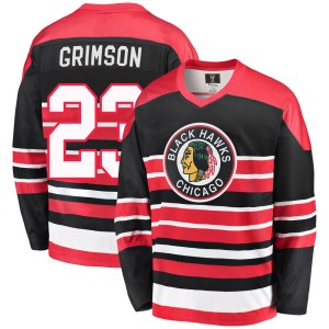 Men's Chicago Blackhawks Stu Grimson Fanatics Branded Premier Breakaway Heritage Jersey - Red/Black