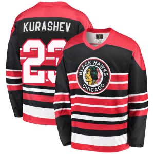 Men's Chicago Blackhawks Philipp Kurashev Fanatics Branded Premier Breakaway Heritage Jersey - Red/Black