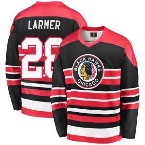 Men's Chicago Blackhawks Steve Larmer Fanatics Branded Premier Breakaway Heritage Jersey - Red/Black