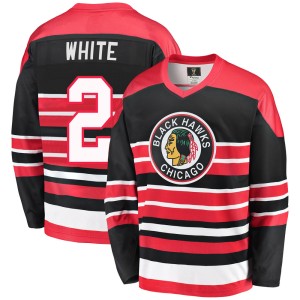 Men's Chicago Blackhawks Bill White Fanatics Branded Premier Breakaway Heritage Jersey - Red/Black