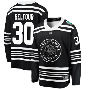 Youth Chicago Blackhawks ED Belfour Fanatics Branded 2019 Winter Classic Breakaway Jersey - Black