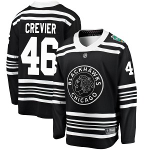 Youth Chicago Blackhawks Louis Crevier Fanatics Branded 2019 Winter Classic Breakaway Jersey - Black