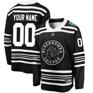 Youth Chicago Blackhawks Custom Fanatics Branded 2019 Winter Classic Breakaway Jersey - Black