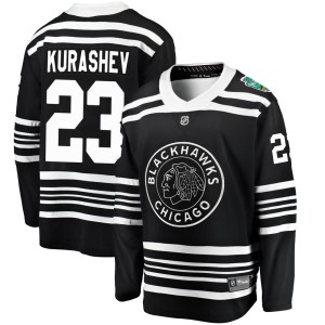 Youth Chicago Blackhawks Philipp Kurashev Fanatics Branded 2019 Winter Classic Breakaway Jersey - Black