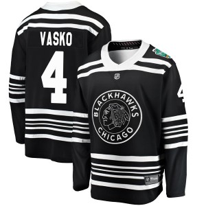 Youth Chicago Blackhawks Elmer Vasko Fanatics Branded 2019 Winter Classic Breakaway Jersey - Black