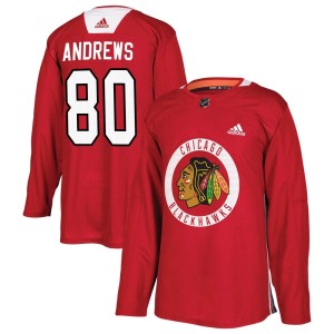 Men's Chicago Blackhawks Zach Andrews Adidas Authentic Home Practice Jersey - Red
