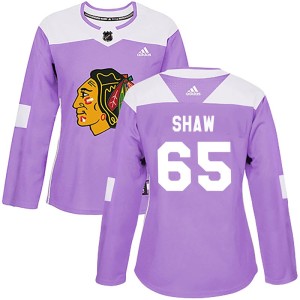 Women's Chicago Blackhawks Andrew Shaw Adidas Authentic Fights Cancer Practice Jersey - Purple