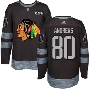 Youth Chicago Blackhawks Zach Andrews Authentic 1917-2017 100th Anniversary Jersey - Black