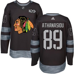 Youth Chicago Blackhawks Andreas Athanasiou Authentic 1917-2017 100th Anniversary Jersey - Black